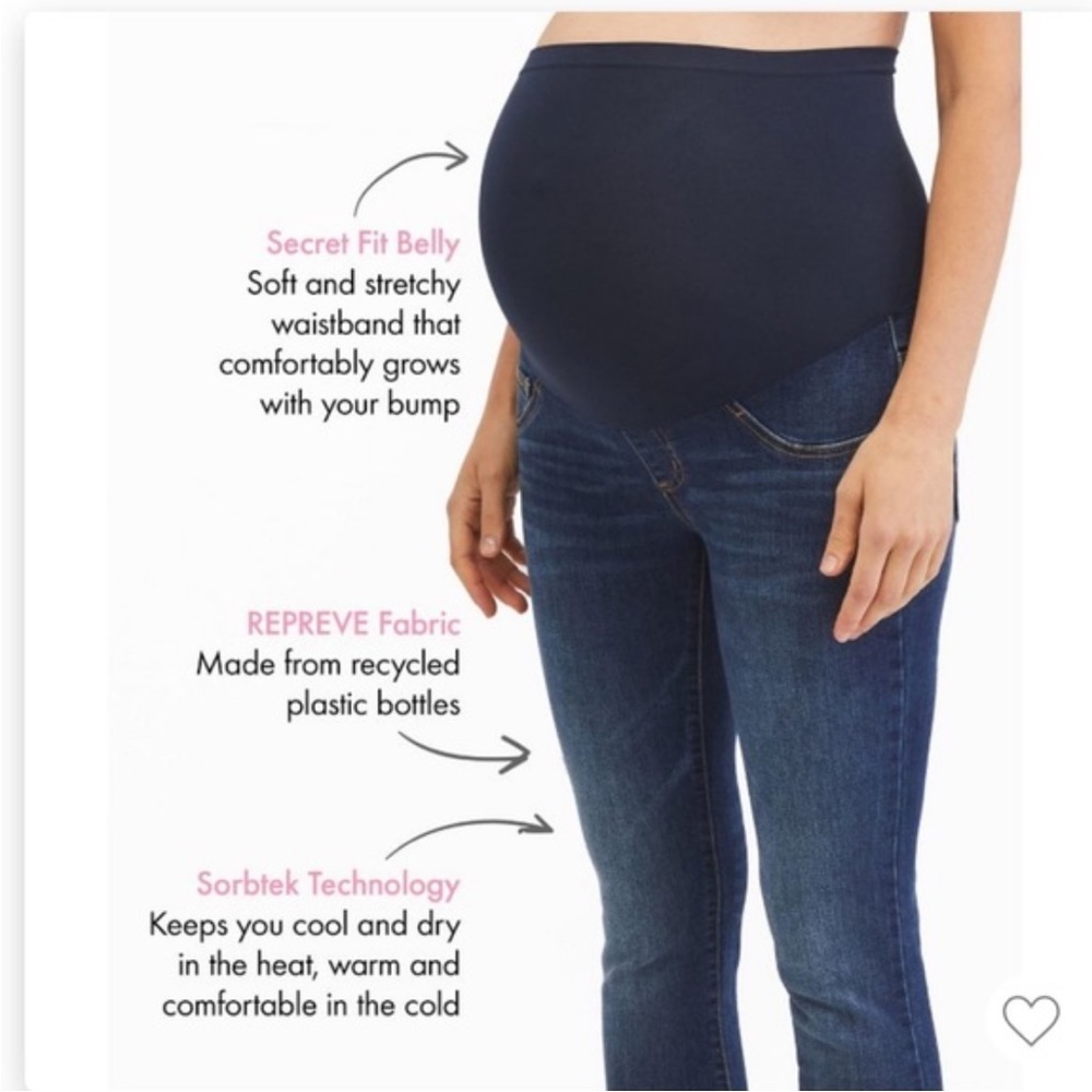 Maternity Jeans Indigo Blue Skinny Stretch Jean Denim Pregnancy Dark Wash - Picture 4 of 10